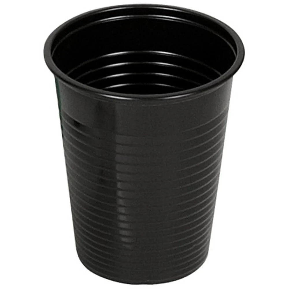 UNIGLOVES Black Plastic Cups 180ml - 100 Pcs Pack - Tattoo Boutique