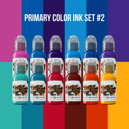 Primary colour tattoo inks from World Famous
