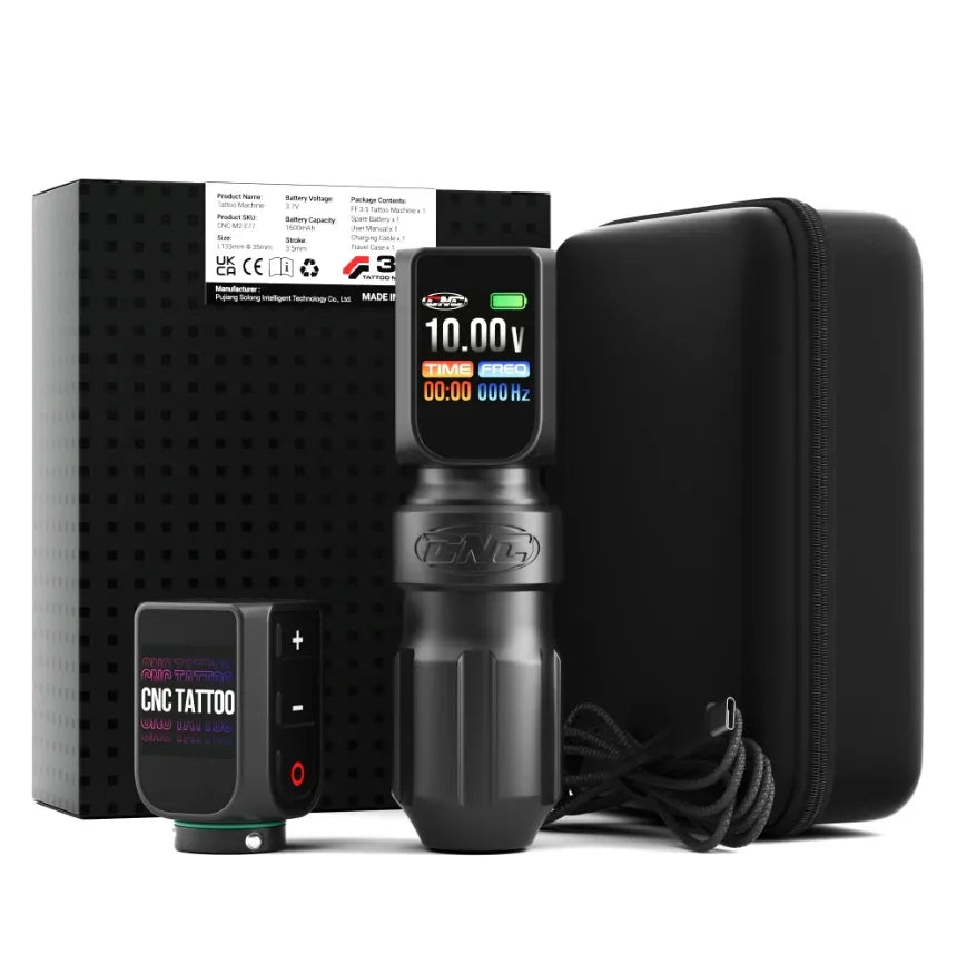CNC E77 Wireless Tattoo Machine – Dual Battery Kit - Tattoo Boutique