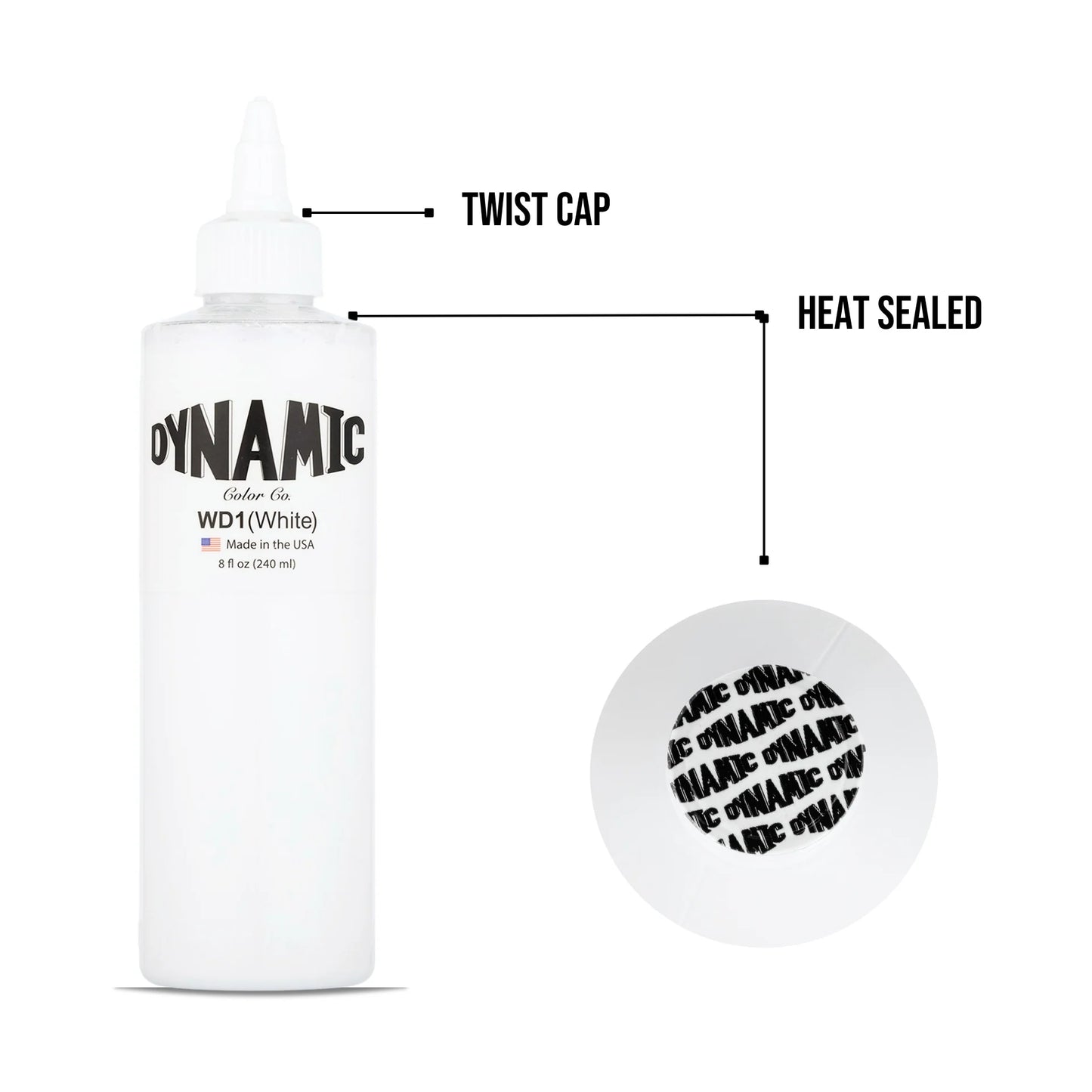 DYNAMIC White Tattoo Ink 240ML - 8 oz. Bottle - Tattoo Boutique