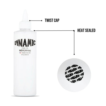 DYNAMIC White Tattoo Ink 240ML - 8 oz. Bottle - Tattoo Boutique