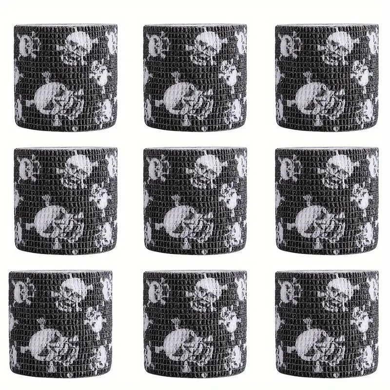 x9 Skull print tattoo grip wraps in white background