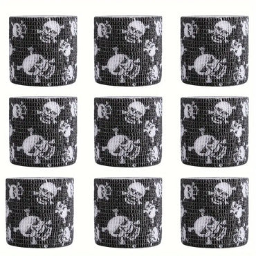 x9 Skull print tattoo grip wraps in white background