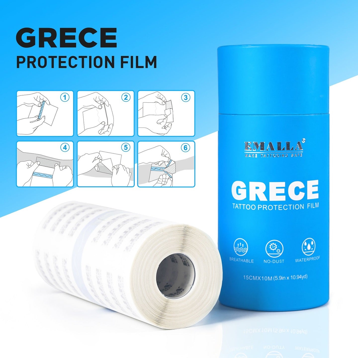 EMALLA Grece 0.02mm Matte Tattoo Protection Film - Tattoo Boutique