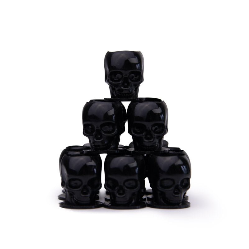 MAGIC MOON Black Skull Ink Caps Ø 12mm x 20mm - 200 Pcs - Tattoo Boutique