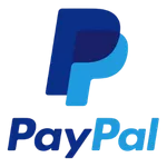 PayPal logo with blue 'P' and brand name below
