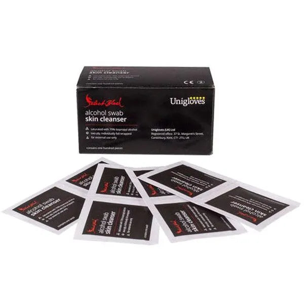 SELECT BLACK Alcohol Sterile Cleansing Swabs Wipes - 100 Pcs Pack - Tattoo Boutique