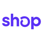 Logo with the word 'shop' in purple on a white background