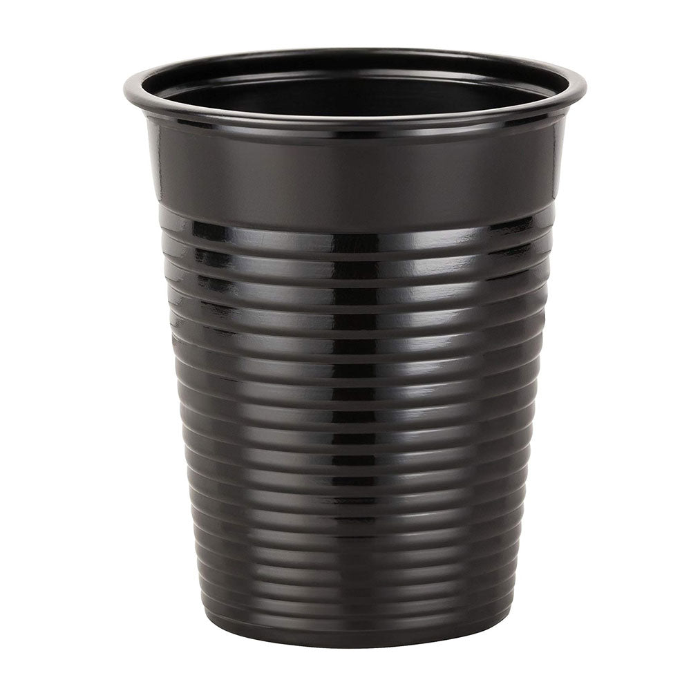 UNIGLOVES Black Plastic Cups 180ml - 100 Pcs Pack - Tattoo Boutique