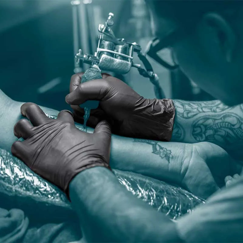 UNIGLOVES Black Pearl Nitrile Gloves for Tattoo - Box of 100 - Tattoo Boutique
