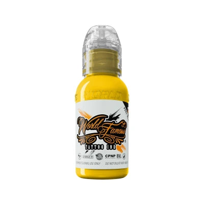 World Famous Ink - Great Wall YELLOW Tattoo Ink 30ml (1oz) - Tattoo Boutique