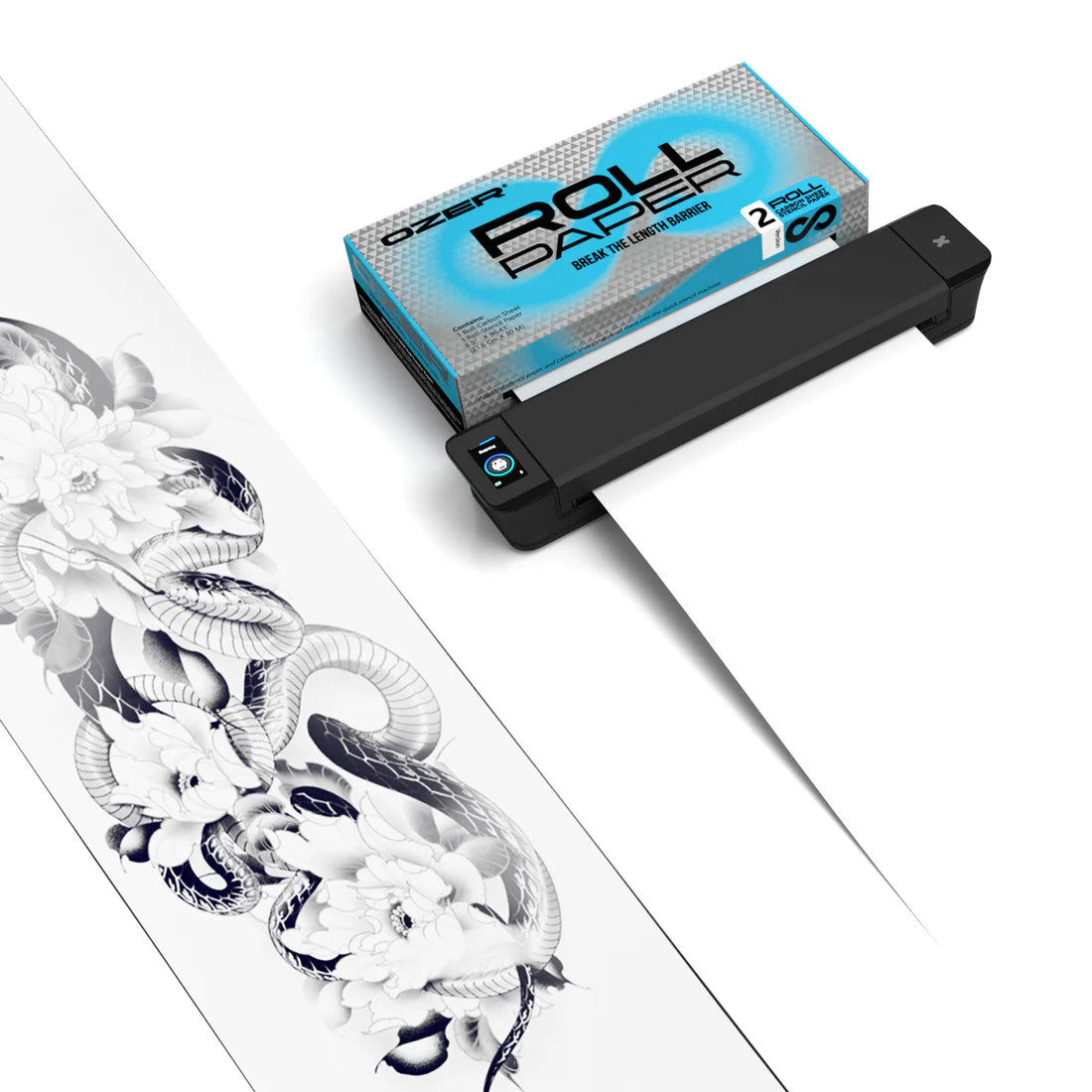 Tattoo transfer paper roll for sleeve stencils