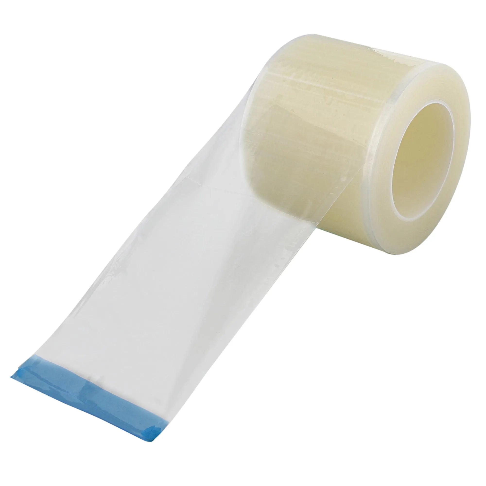 Clear tattoo barrier film on a white background