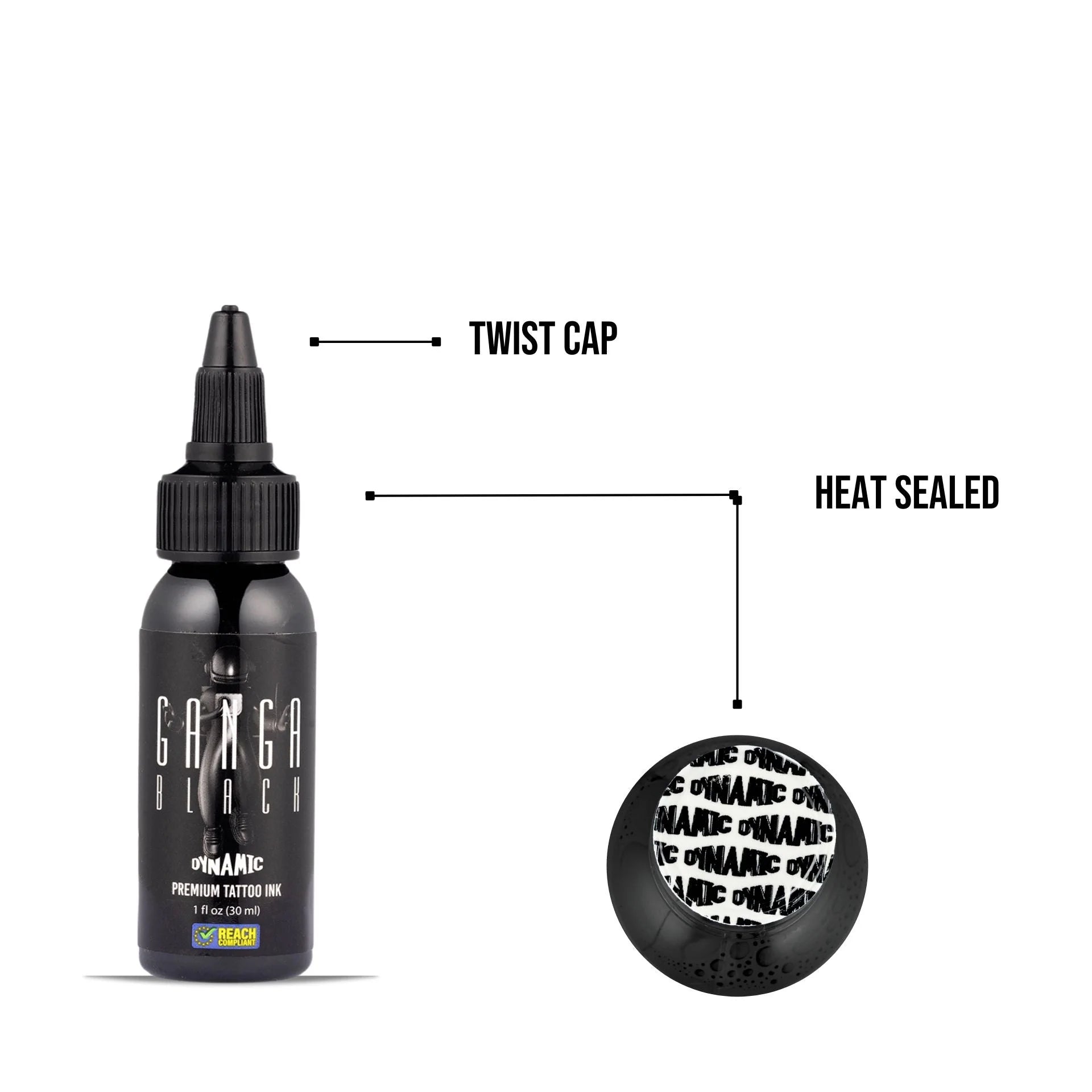 Dynamic Color black tattoo ink 30ml for professional artists