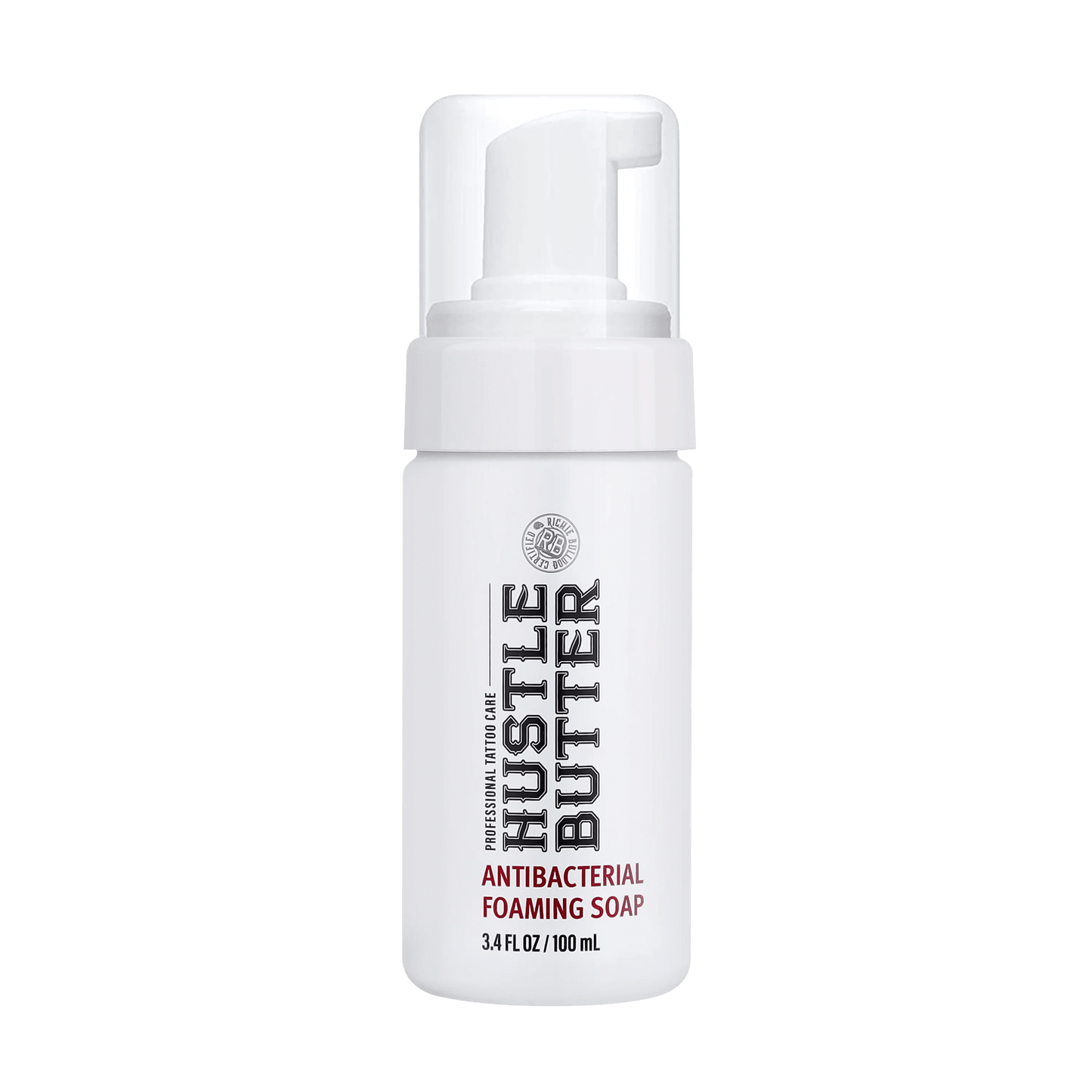 Bustle Butter antibacterial foaming soap bottle on a white background