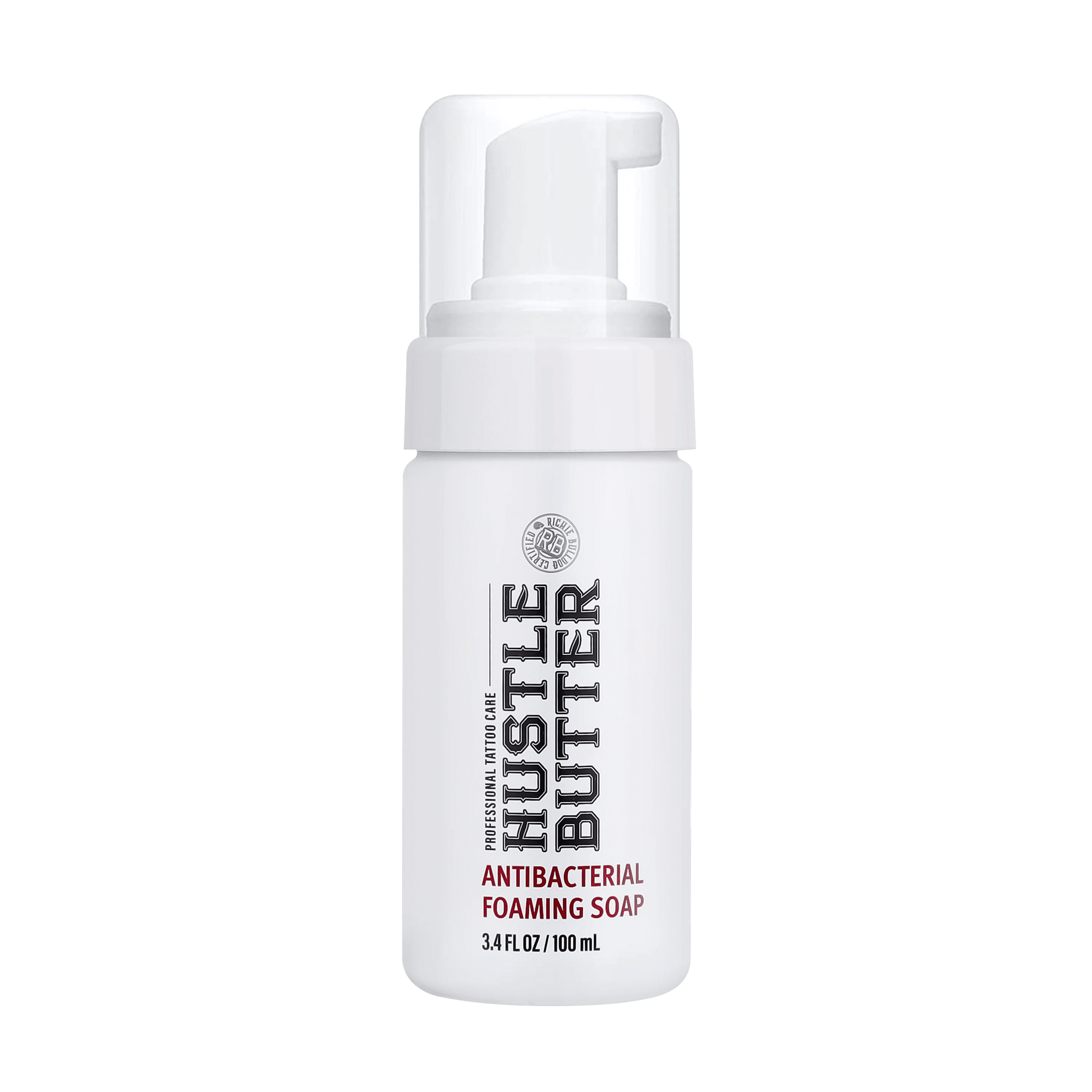 Bustle Butter antibacterial foaming soap bottle on a white background