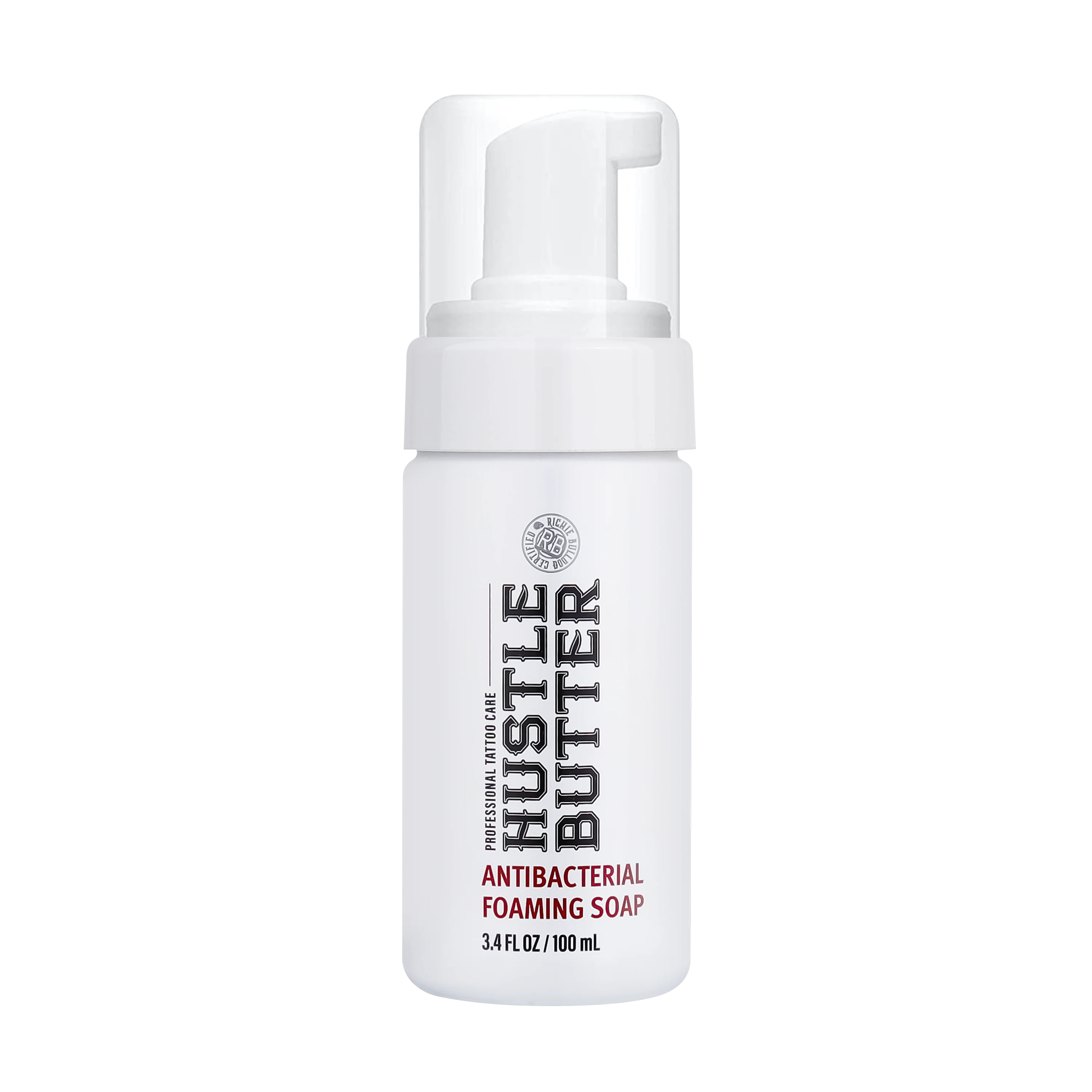 Bustle Butter antibacterial foaming soap bottle on a white background