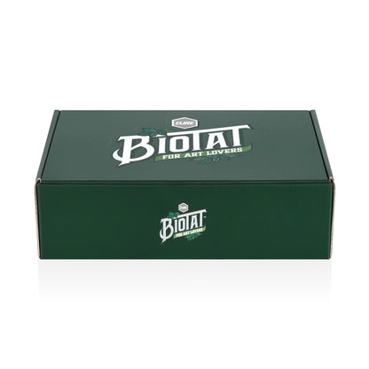 Green box with Biotat branding on a white background