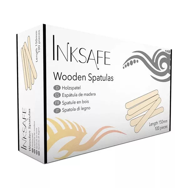 Disposable wooden spatulas for tattoo butter
