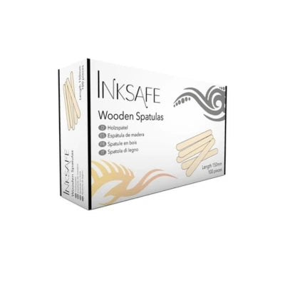 Disposable wooden spatulas for tattoo butter