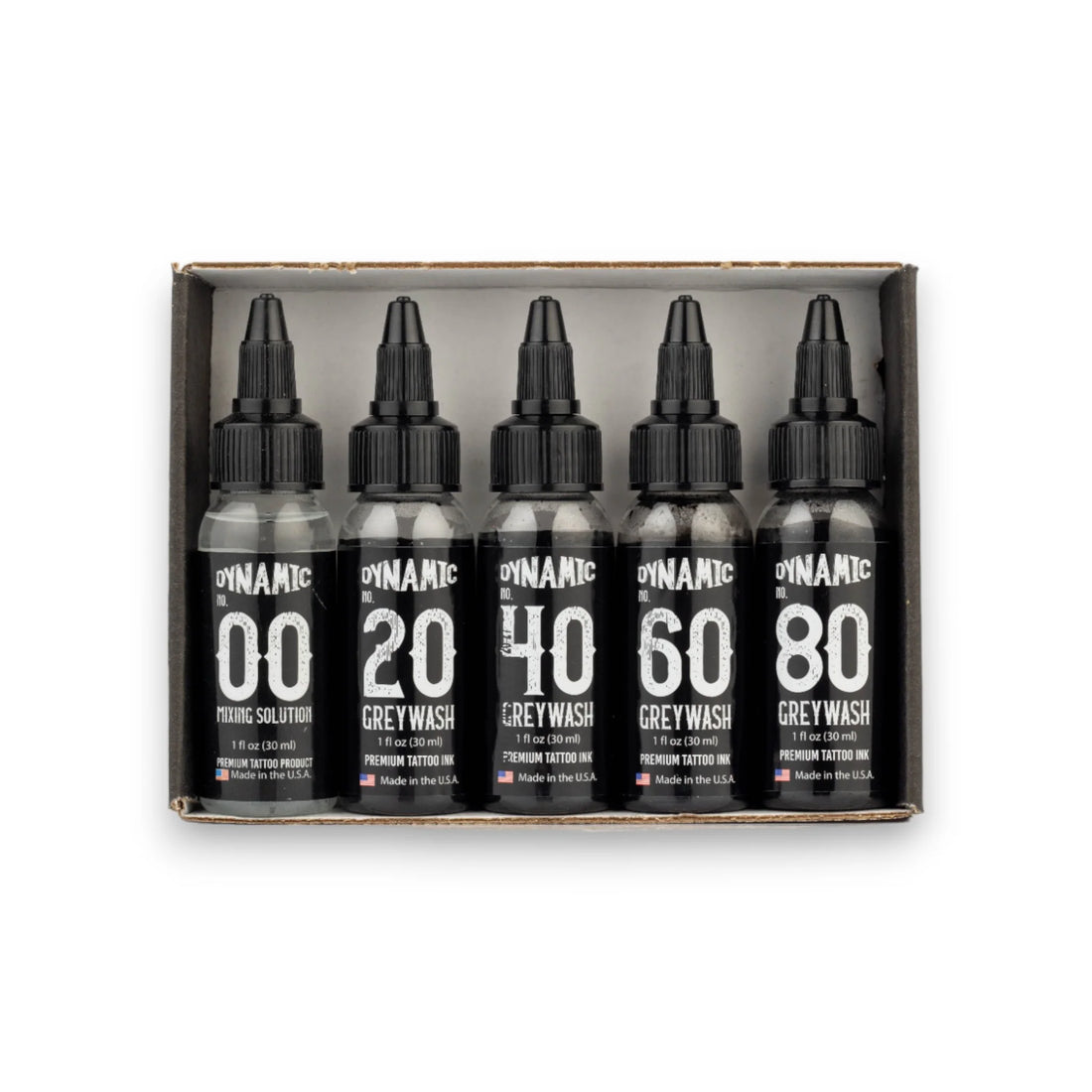 This Dynamic Greywash Set is formulated from Dynamic’s legendary black ink. It includes four premixed shades