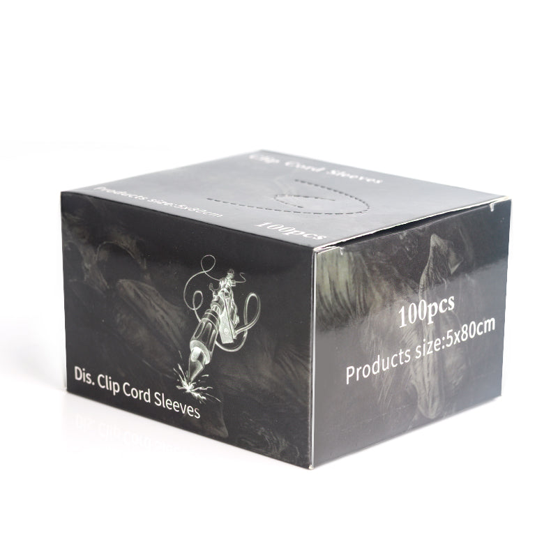 black clip cord sleeves 5×80cm tattoo protection