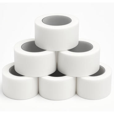 Microporous Surgical Tape stack of 6 in a white bckground