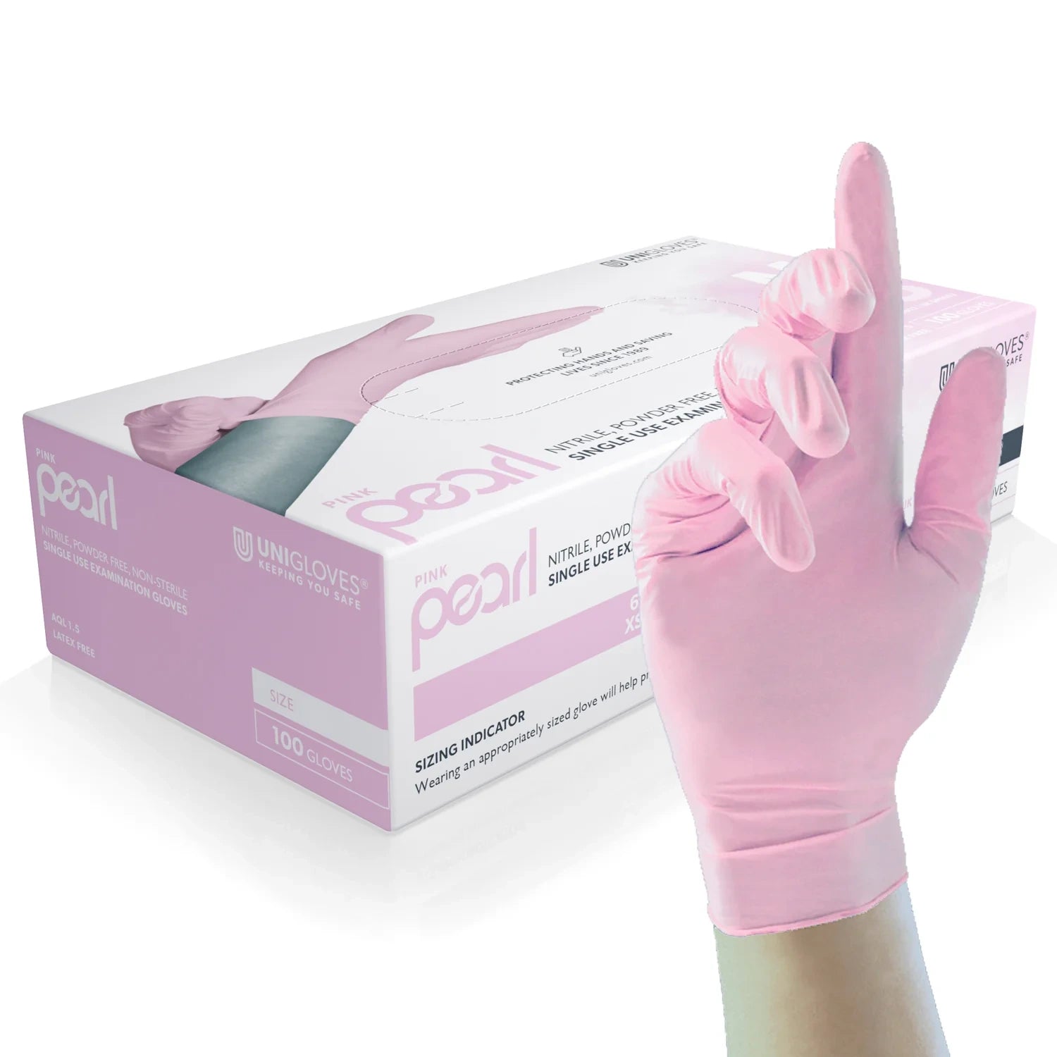 Unigloves Pink Tattoo Gloves Pearl box 