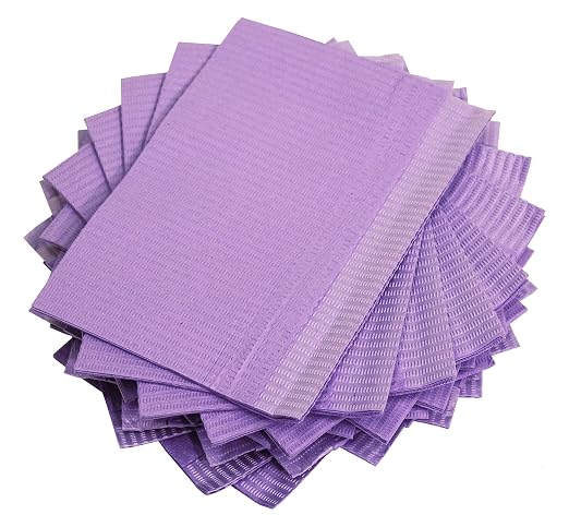 Disposable purple lap cloths for tattoo setup