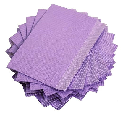 Disposable purple lap cloths for tattoo setup