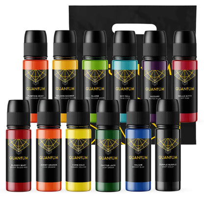 Quantum 12 colour tattoo ink set with 12 bottles