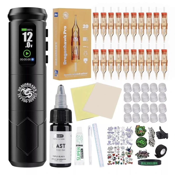 Dragonhawk A1 Pro wireless tattoo machine kit
