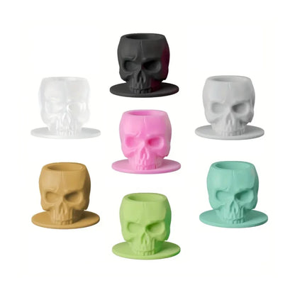 Silicone ink cups skull shape multi colour pack