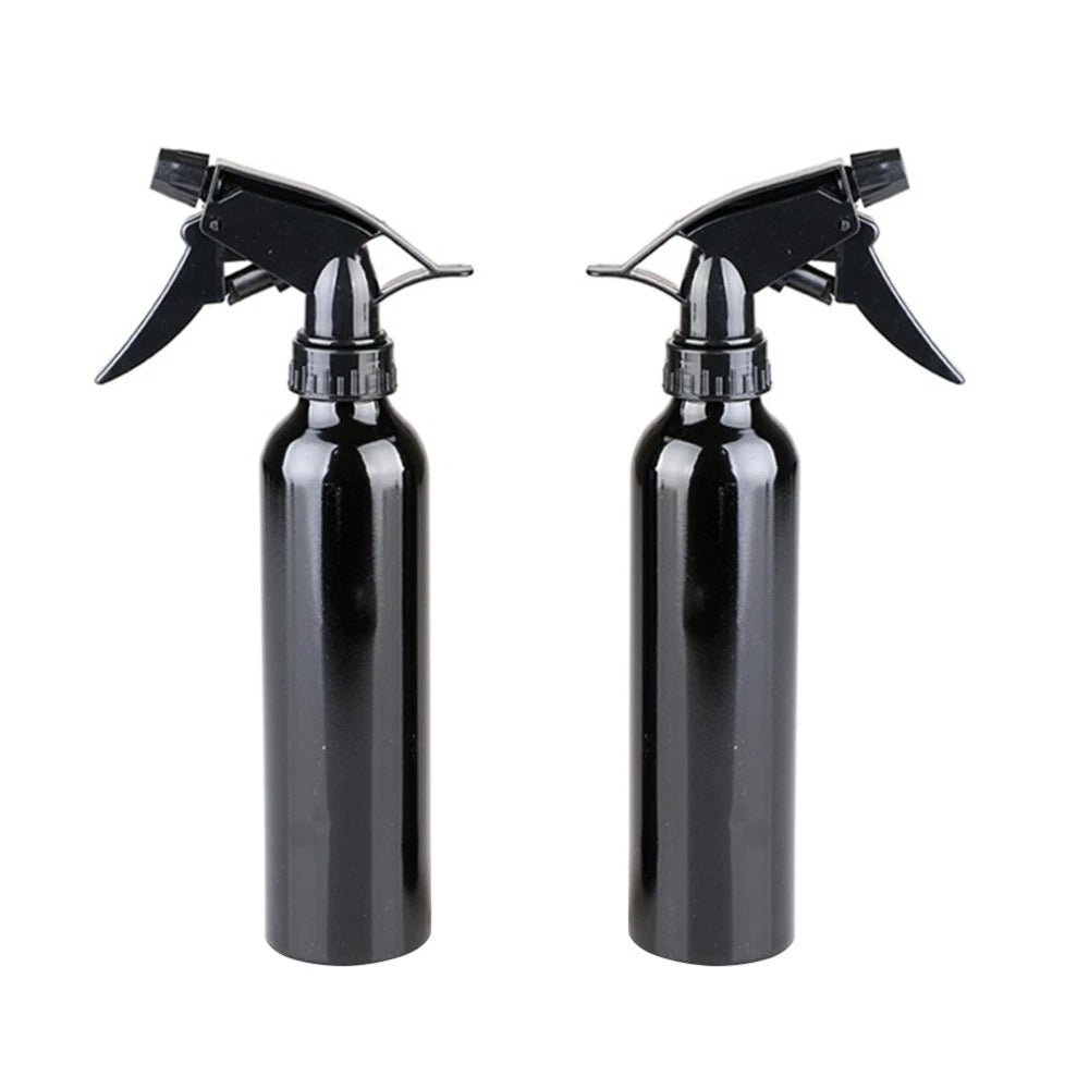 2 Black Aluminium Spray Diffuser Bottles in a white background