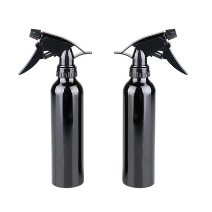 2 Black Aluminium Spray Diffuser Bottles in a white background