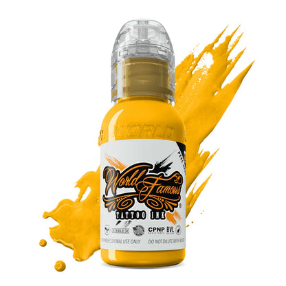 Yellow Tattoo Ink by World Famous Ink Nice Yellow 30ml bottle 
