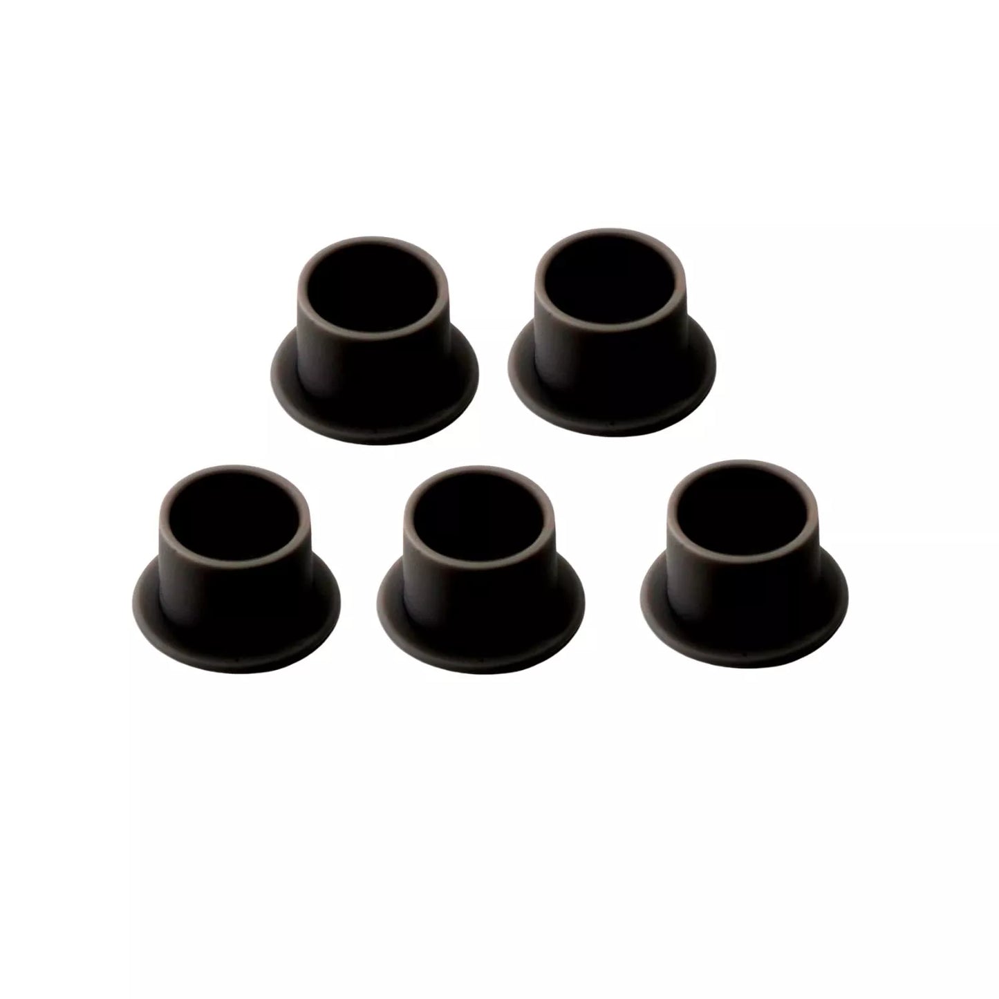 Set Black silicone ink cups on white background