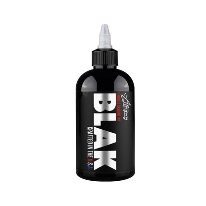 Allegory Blak Black Tattoo Ink 8oz bottle in white background