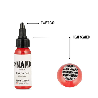 Dynamic Tattoo Ink Fire Red 1oz Bottle - Tattoo Boutique