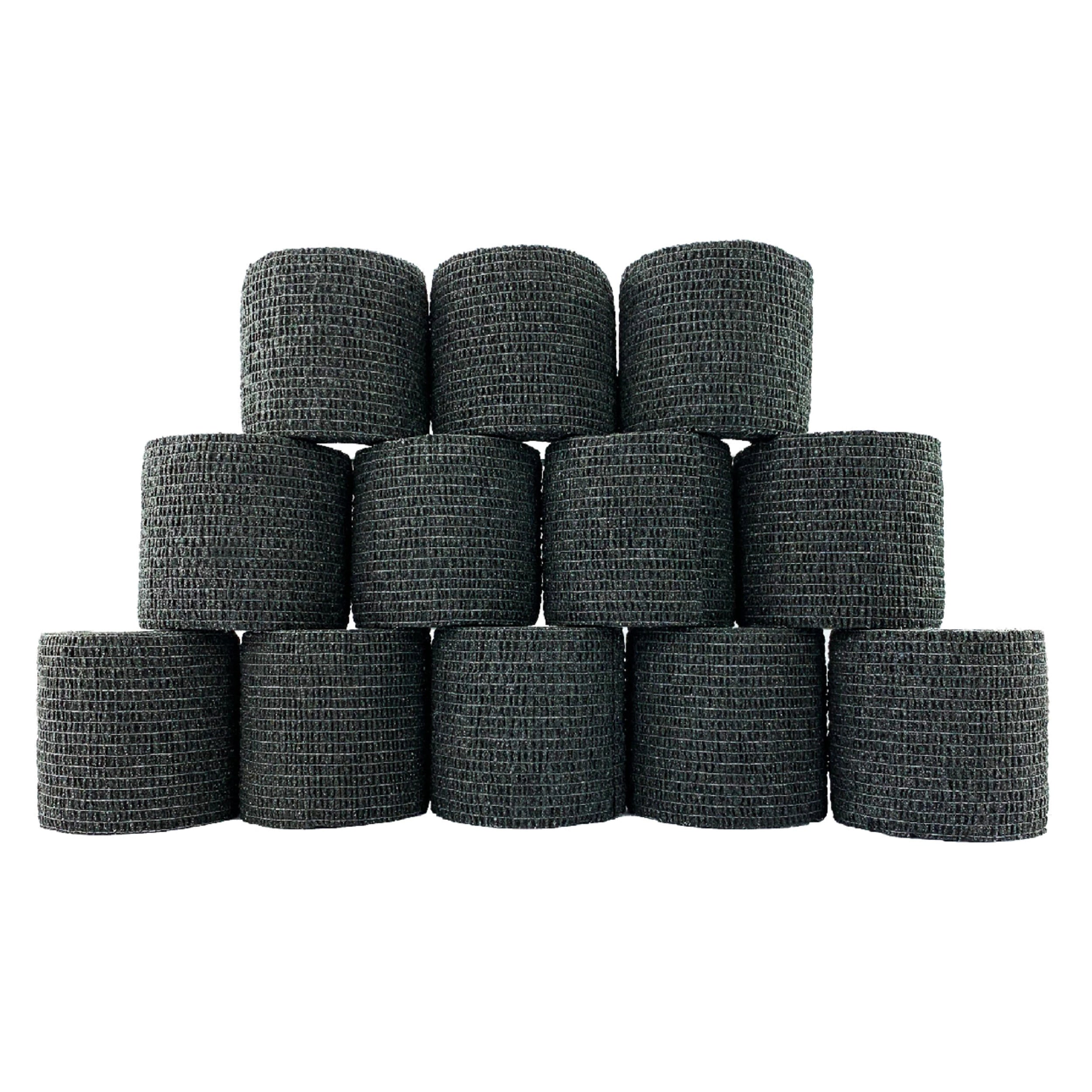 Inksafe black cohesive grip wrap 5cm x 4.5m pack of 12