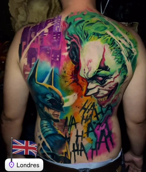 batman and joker tattoo