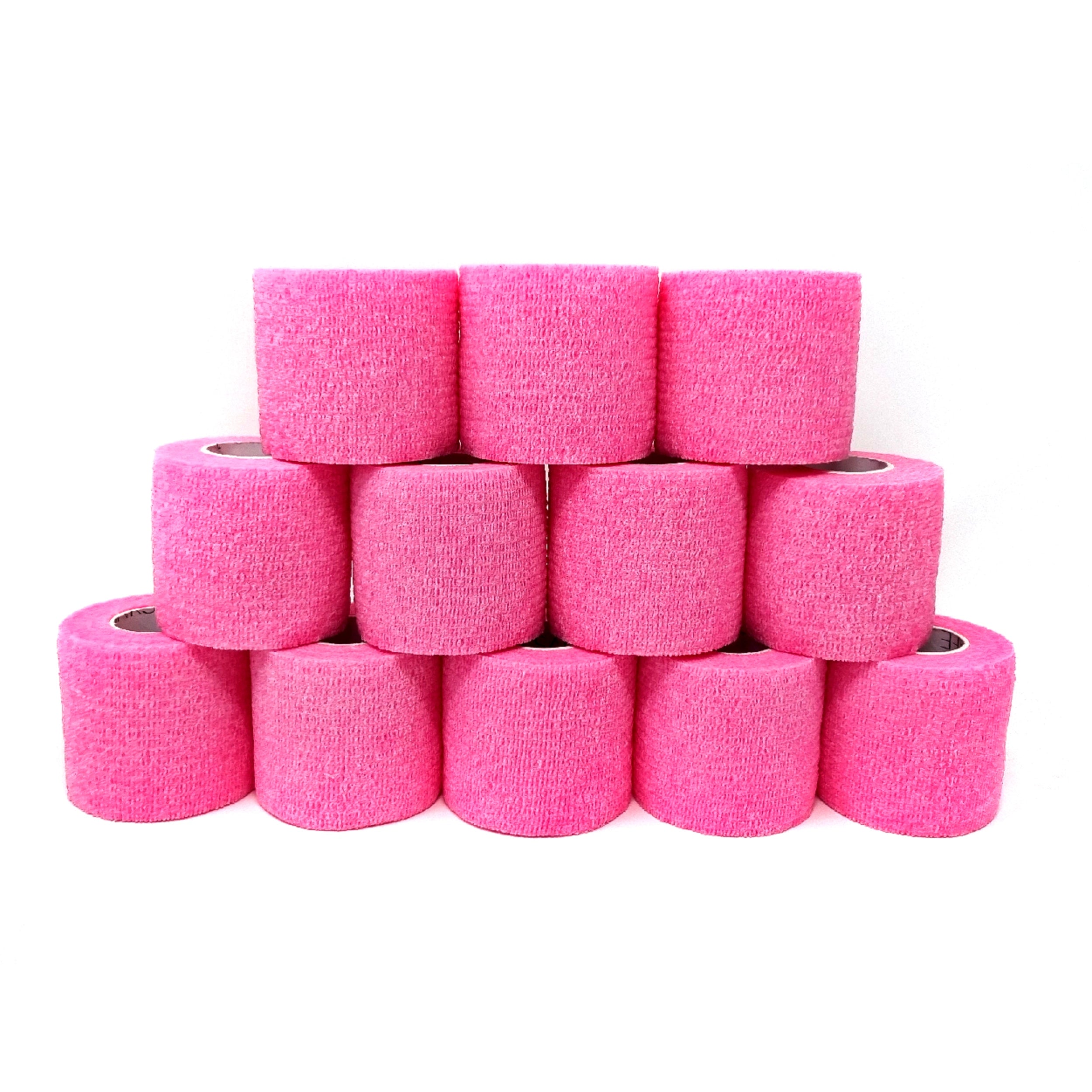 Inksafe pink cohesive grip wrap 5cm x 4.5m pack of 12