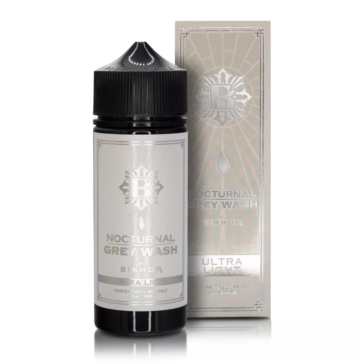 Bishop Nocturnal Grey Wash Ultra white bottle and packaging on a white background