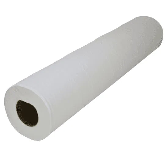 White Couch Cover Rolls 500mm x 40m for Hygiene and Protection in Tattoo and Medical Studios Front View of Roll