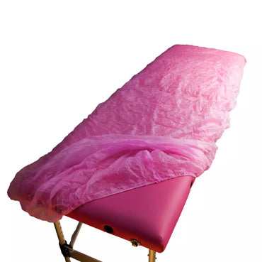Pink disposable bed covers for treatment couches pack of 10