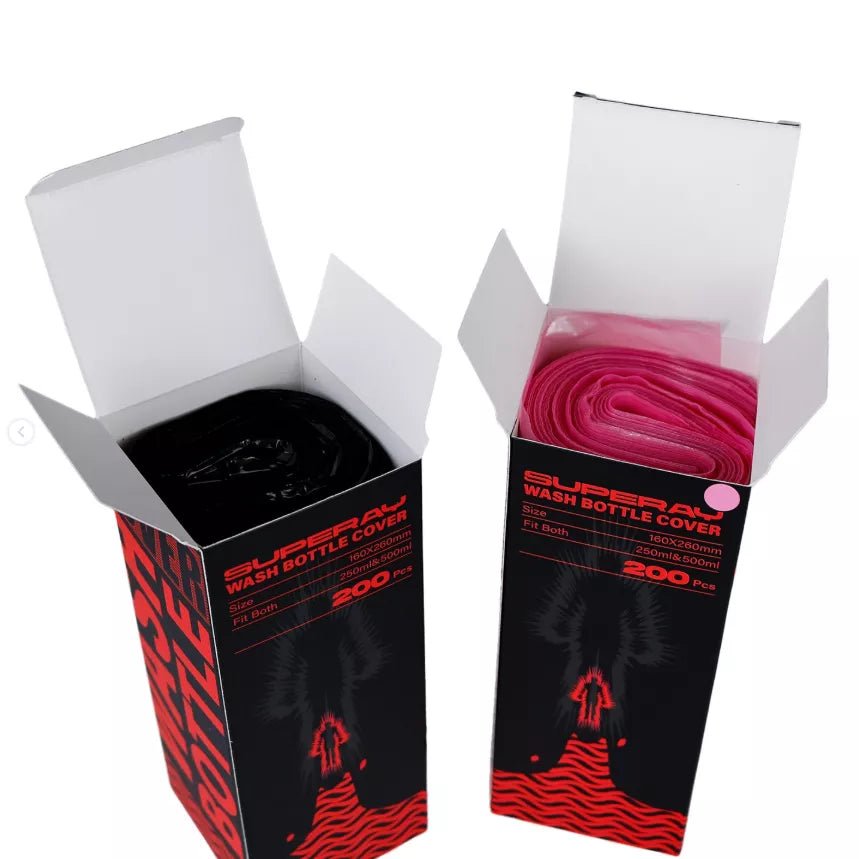 Wash bottle covers pink and black 200pcs pack