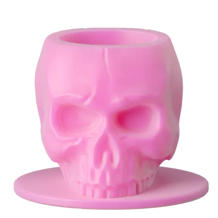 pink skull silicone ink cup disposable
