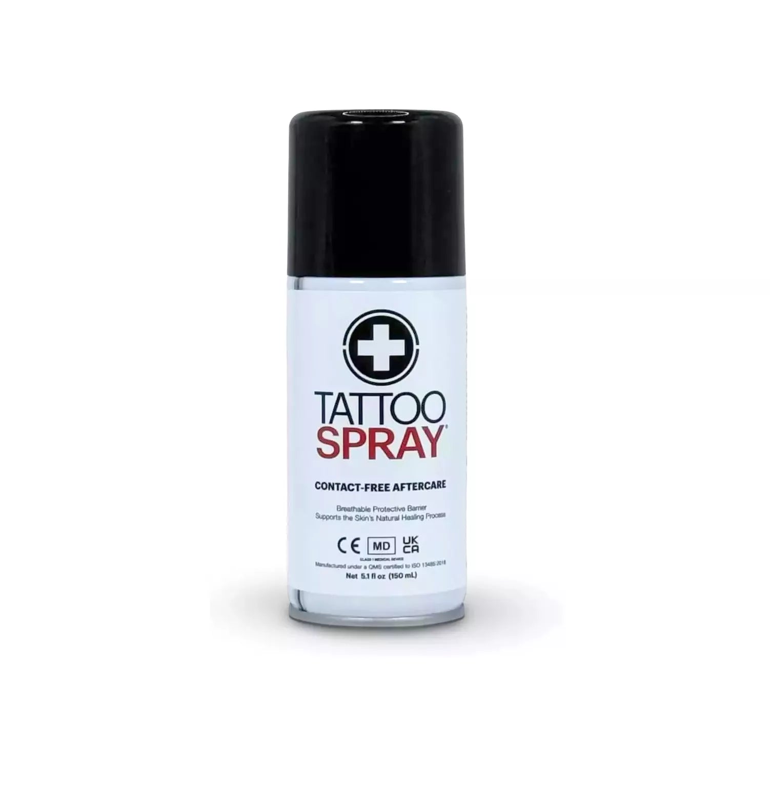 A can of Tattoo Spray x Inkeeze 150ml tattoo aftercare spray on a white background.