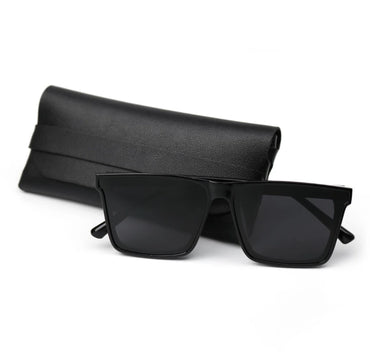 Anti glare tattoo glasses and case in white background