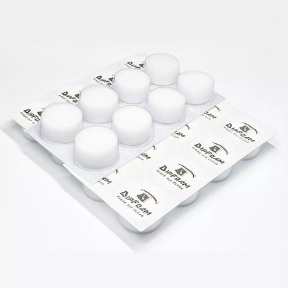 Dip Foam caps laid out for tattoo setup